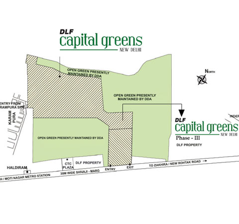 DLF Capital Greens - Location Map