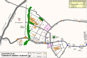 DLF Corporate Greens - Location Map