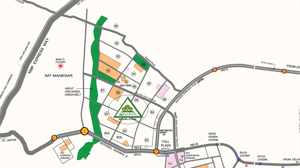 DLF Select Homes - Location Map