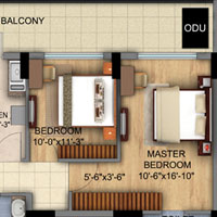 DLF The Skycourt - Floor Plans 3BHK 1846 - 1867 Sq. Ft.