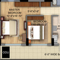 DLF The Skycourt - Floor Plans 3BHK 1846 - 1867 Sq. Ft. 1