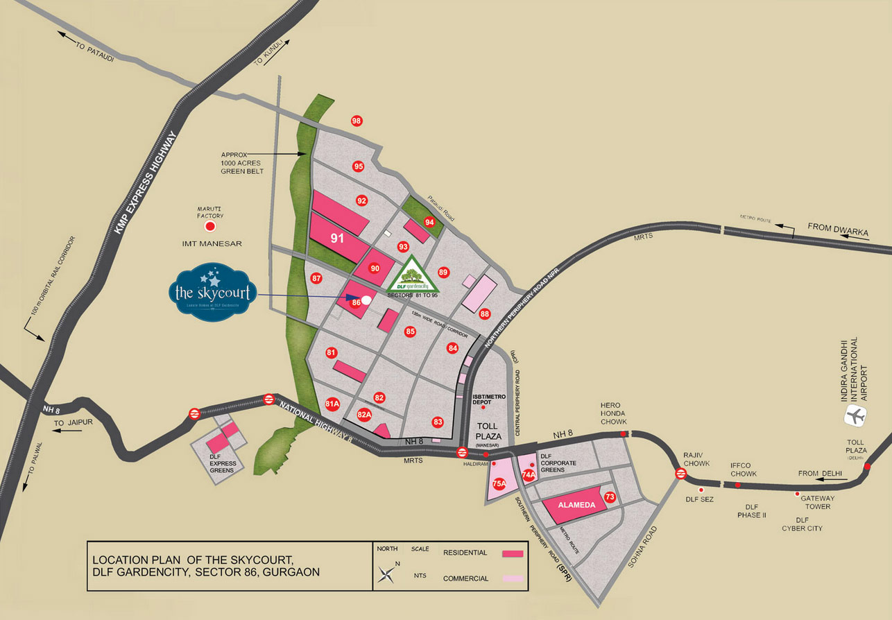 DLF The Skycourt - Location Map