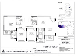 DLF Westend Heights - Floor Plan 1575 sq.ft