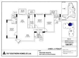 DLF Westend Heights - Floor Plan 1585 sq.ft