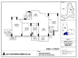 DLF Westend Heights - Floor Plan 1620 sq.ft