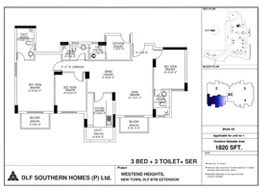 DLF Westend Heights - Floor Plan 1820 sq.ft