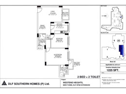 DLF Westend Heights - Floor Plan 1225 sq.ft
