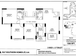 DLF Westend Heights - Floor Plan 1365 sq.ft